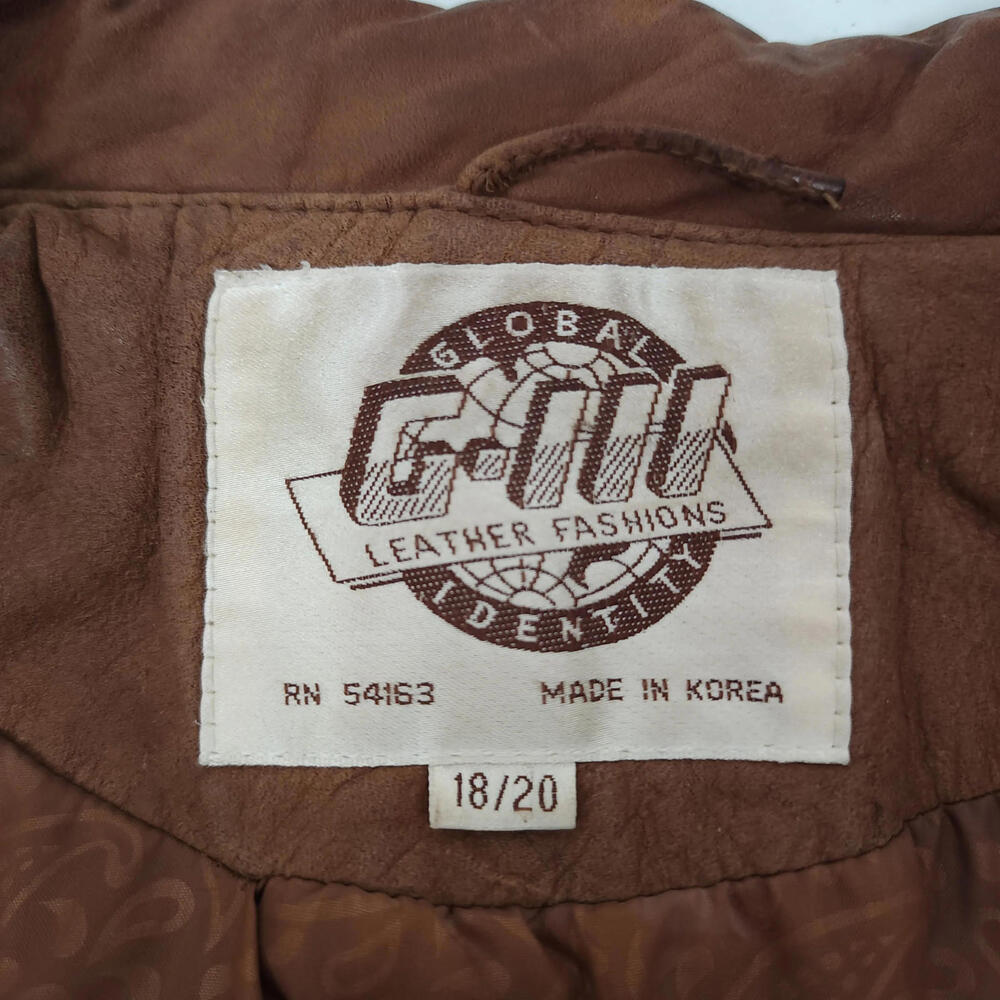 G-III Leather Fashions‎ Brown Leather Jacket Size 18/20 - Picture 6 of 9
